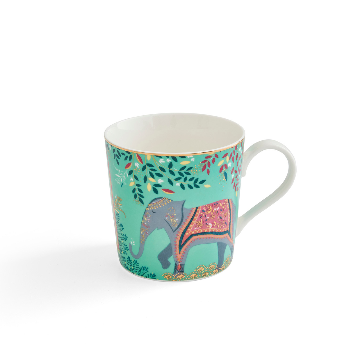 Sara Miller India Elephant's Oasis Mug image number null